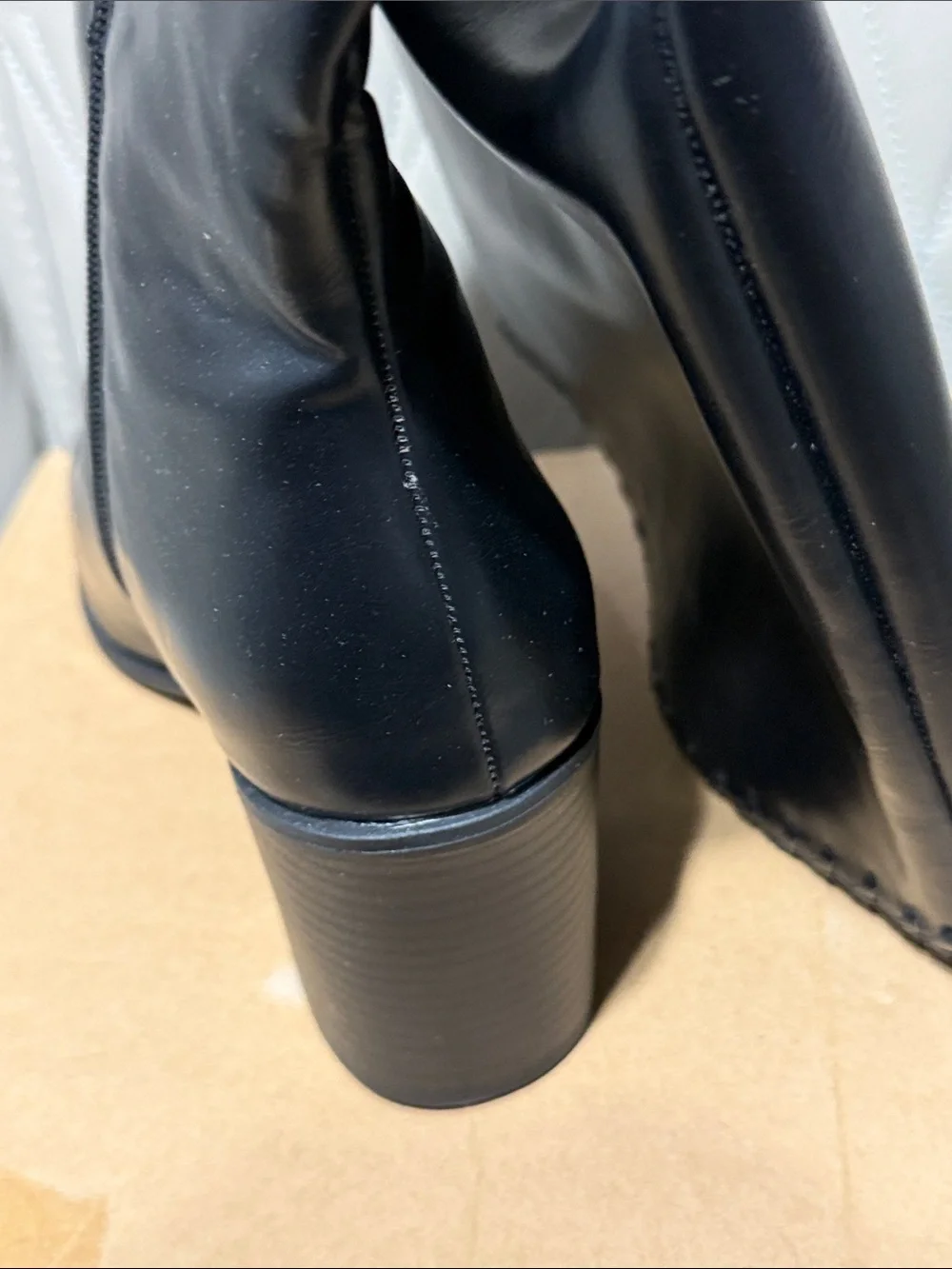 Journee Collection Black Daria Over-the-Knee Block Heel Boots
